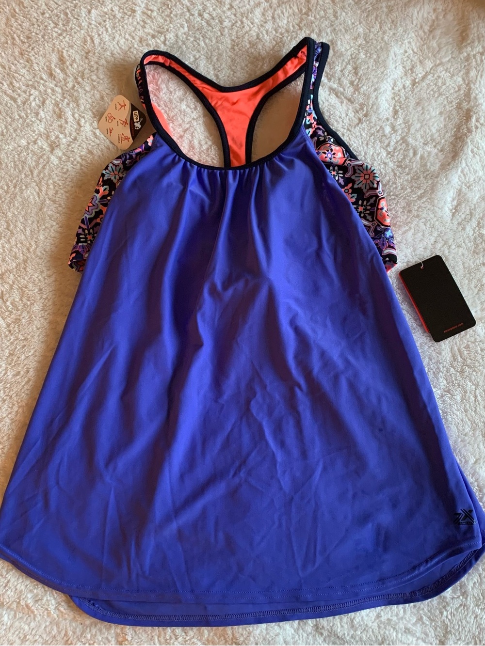 ZeroXposur Women's 2-in-1 Racerback Tankini Swim Top